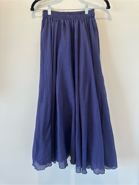 Dresses & Skirts - Women’s Navy Blue Flowy Maxi Skirt Layering Boho Casual Resortwear Vacation
